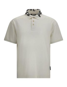 Polo in cotone con colletto con logo