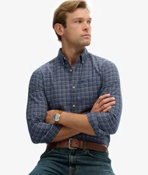 Superdry Herren Premium Kariertes Oxford-hemd Navy - Größe: L