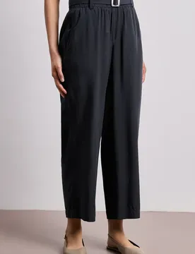 Wide Leg Hose mit Gürteldetail female Grün