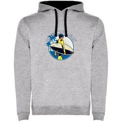 Sweat à Capuche On The Wave Bicolor Heather Grey / Black 2XL
