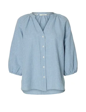 Bluse SLFCLEO-ALBERTA bleu clair 36 - Selected Femme - FashionsVida