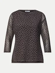 Meshshirt mit Karomuster Braun 40