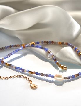 Pagen Achat-Kette mit Barockperle
