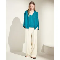 Chaqueta kimono lisa de mujer
