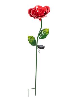 Solar-Metall-Rose „XXL“ gruen rot