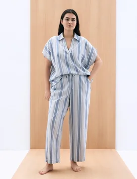 Pantalón de mujer de pijama de rayas - Couchel - FashionsVida