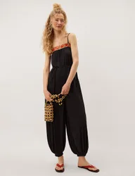 Pure Lyocell Sleeveless Jumpsuit Black female