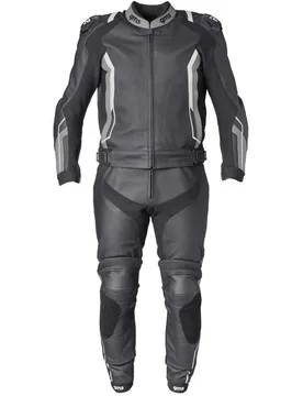Tuta Moto Divisibile in Pelle GR-1 Nero Grigio Bianco taglia 50 - gms - FashionsVida