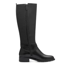 Womens Black Leather Knee High Riding Boots - Size Eu 38