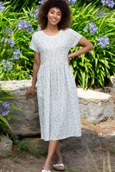 Everley Womens 100% Cotton Muslin Dress - - Size: L
