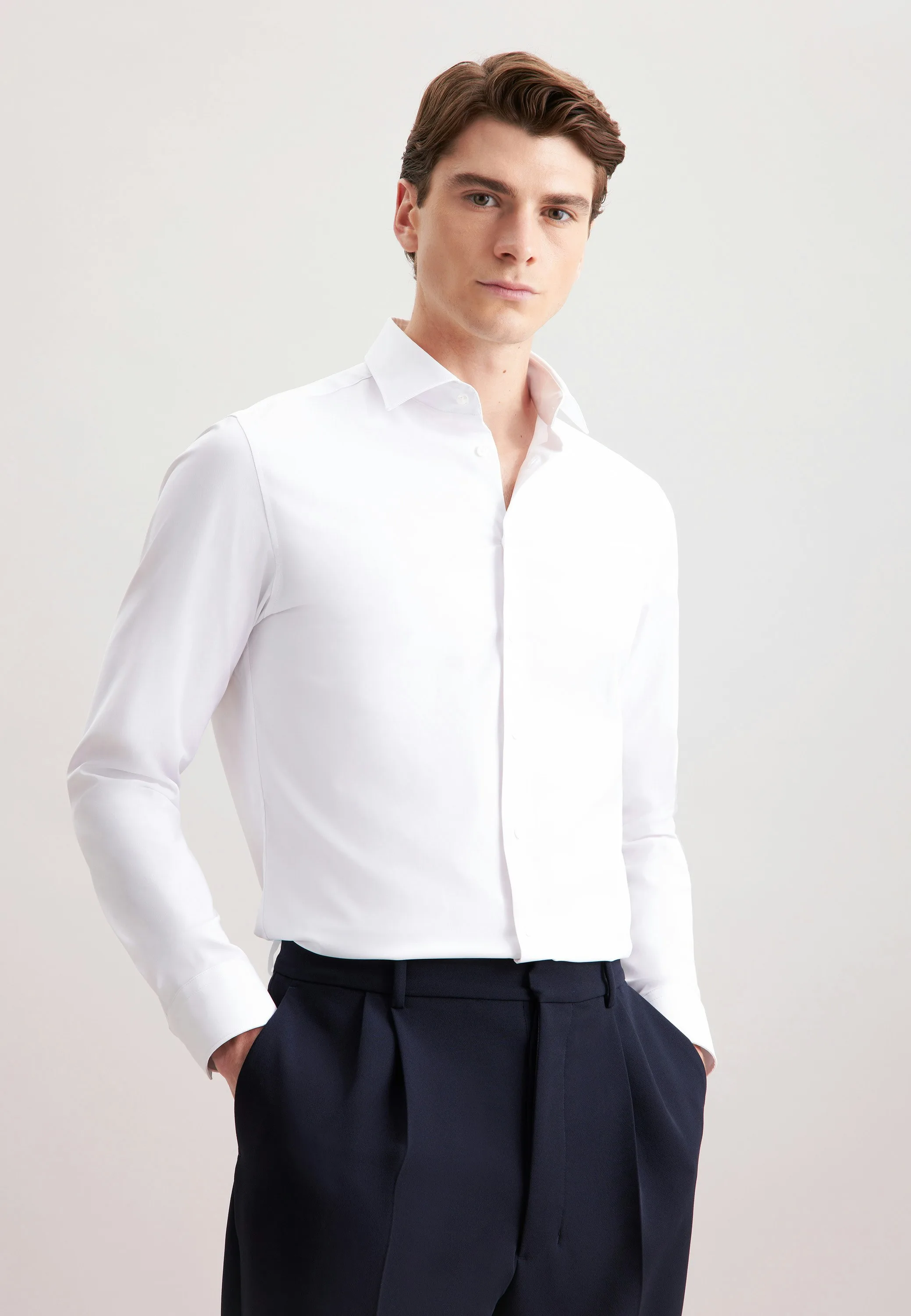 Slim Performance-Hemd Uni Weiß 38 - Seidensticker - FashionsVida