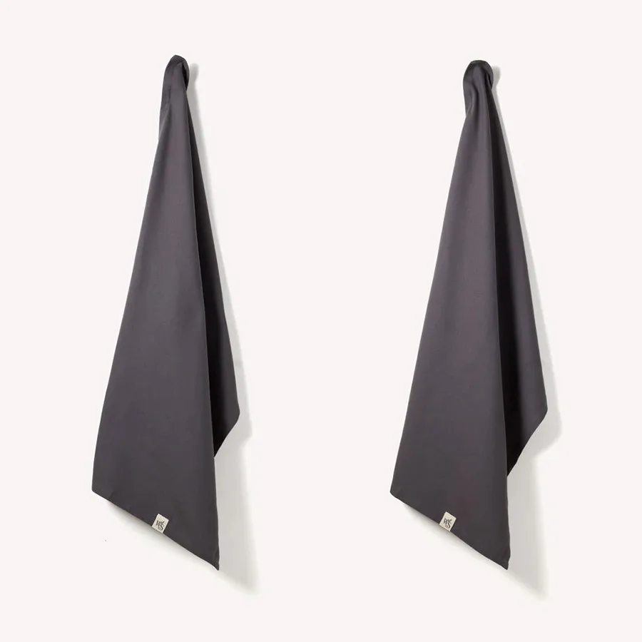 Organic Cotton Tea Towel - Set of 2 - Slate Grey - Wild & Stone - FashionsVida