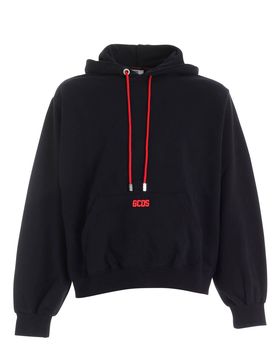 Felpa Maxi nera con logo gommato