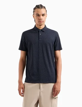 Exchange Polo à Manches Courtes 6dzffd-zjh4z Navy Lettering Small XL - Giorgio Armani - FashionsVida