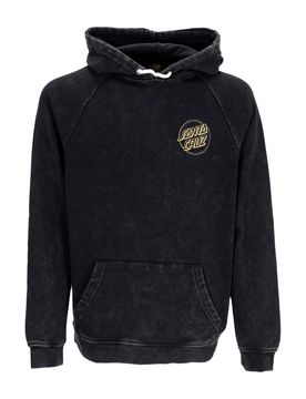Felpa Cappuccio Uomo 50th Opus Dot Chest Hoodie Black Acid Wash