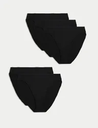 Pk Cotton Modal High Leg Knickers Black female