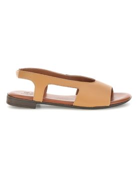 Sandali beige in vera pelle con fascia e inserto laterale 225620 40