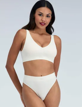 Rib Seamless Ruche Non Wired Bralette Cream female - Boux Avenue - FashionsVida