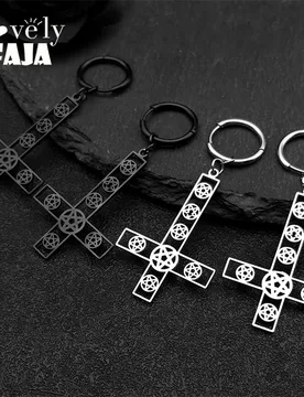 Inverted Jesus Cross Occult Pentagram Hoop Earrings for Women Men Stainless Steel Gothic Satan Star of David Earring Jewelry - Aliexpress - FashionsVida