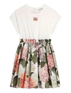 Vestito in jersey con stampa ortensie