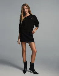 Pull Col Bateau Brodé Ours L Noir