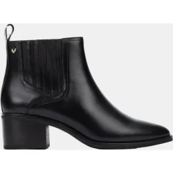 Botines de tacón de mujer de piel con elástico en color