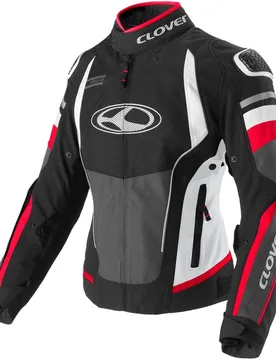 Giacca Moto Donna AIRBLADE 5 LADY Bianco Rosso Nero taglia S - Clover - FashionsVida