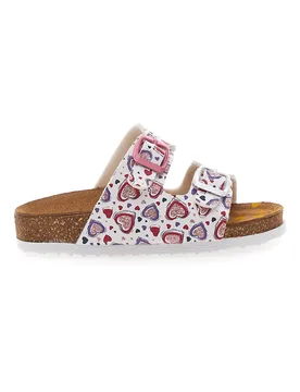 Ciabatte bianche fantasia con doppia fascia e plantare preformato 257A312SR 27 - PITTARELLO BIO - FashionsVida