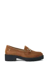 Snap Chunky' Suede Flats - Camel - Size: 7