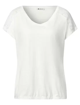 EOS_Shirt w. Crochet insert female - 36 - FashionsVida