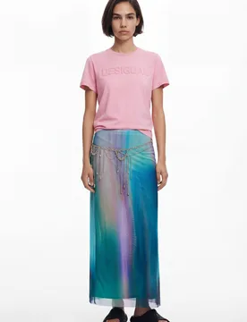 Jupe en tulle effet dégradé GREEN XS female - Desigual - FashionsVida