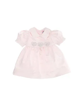 Abitino rosa elegante in raso con maniche a palloncino e eyecrystal composti da strass 3-9 mesi - CHIARA FERRAGNI - FashionsVida