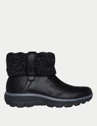 Easy Going Cozy Weather Faux Leather Ankle Boots Black female