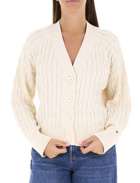 Cardigan a trecce AVORIO S