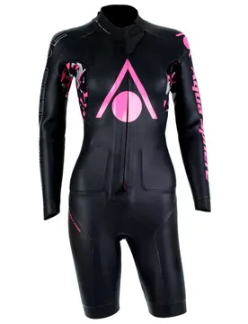 Limitless V2 Woman Long Sleeve Shorty Black / Bright Pink S Women - Aquasphere - FashionsVida