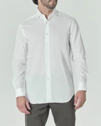 Camicia bianca in puro cotone con colletto alla francese