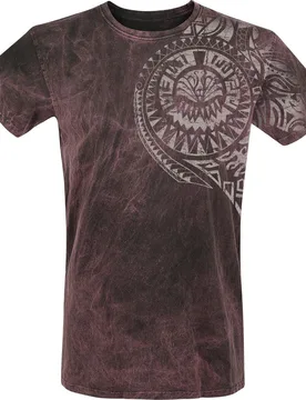 T-Shirt - Burned Magic - S bis 4XL - für Männer - Größe 4XL - bordeaux - Männer - male - Outer Vision - FashionsVida