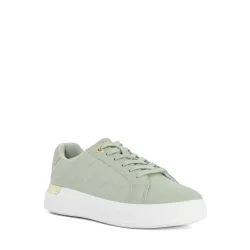 Womens Ladies Eave - Quilted Leather Trainers - Green - Size Uk 3