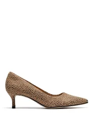 Leather Animal Print Pointed Court Shoes Multi female