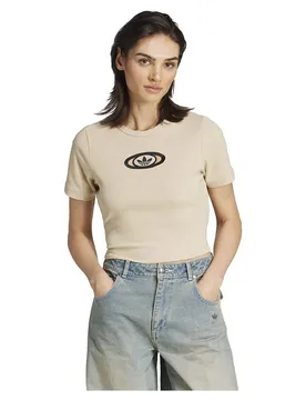 Originals Maglietta A Maniche Corte Campus 2000 Back Cut Out Rib Stone Khaki S - Adidas - FashionsVida