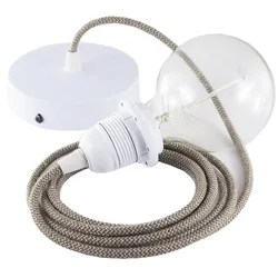 Cables Lampe Suspendue Pendel Pour Abat-jour Rd73 Zigzag 50 Cm Tree Bark / White One Size