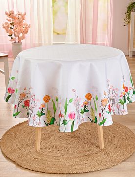Tischdecke "Rosen & Mandelblüten" Ø 140 cm