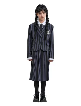 Wednesday Addams Family Kinderuniformkostüm - CHAKS - FashionsVida
