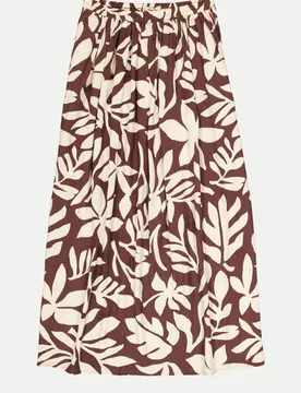 Maxi-Rock im Floralmuster Braun S - Garcia - FashionsVida
