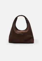 Schultertasche aus Wildlederimitat Braun OS