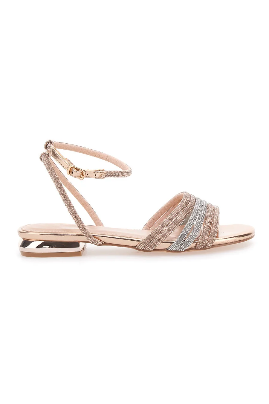 Sandali Rosa Con Strass e Cinturino alla Caviglia 680 36 - MON DIEU - FashionsVida