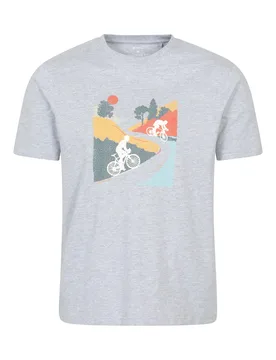 Bike' Mens Tee Cotton T-Shirt Relaxed Fit Breathable Casual Tee Grey - Size 2xl - Mountain Warehouse - FashionsVida