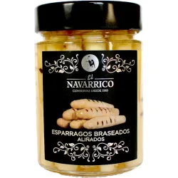 Espárragos blancos braseados aliñados