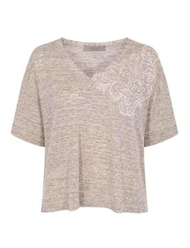 D. Exterior Maglia In Lino E Pizzo