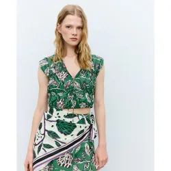 Blusa de mujer sin mangas estampada